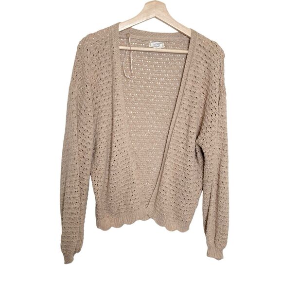 Fatface Womens Open Knitted Sweater Edge-Edge Cardigan Beige Open Front Size 2 - Picture 1 of 12